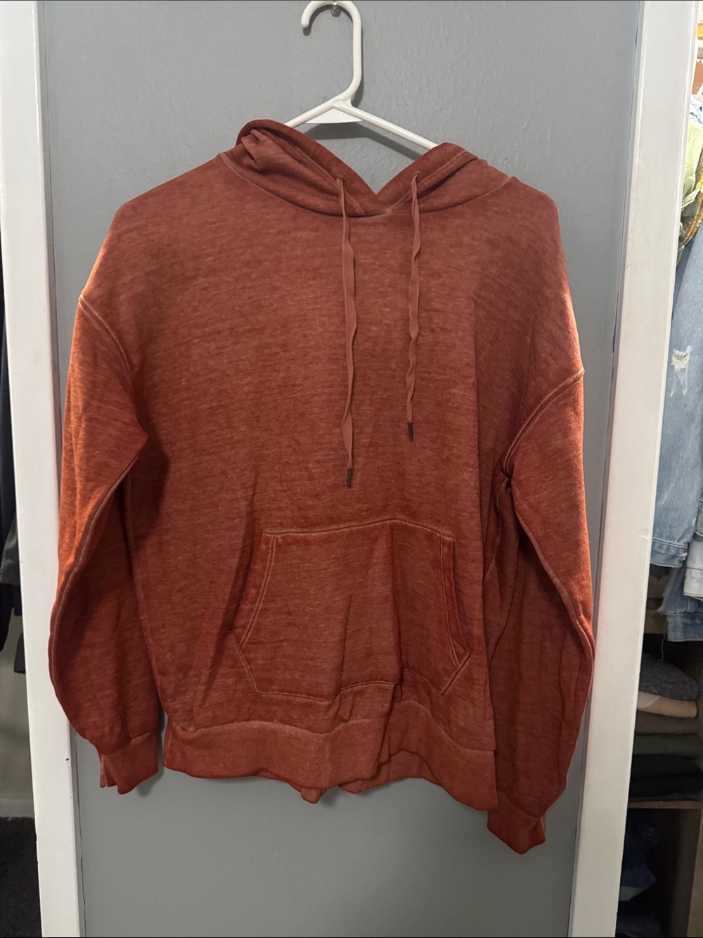 Time and Tru Rust Hoodie Sweatshirt